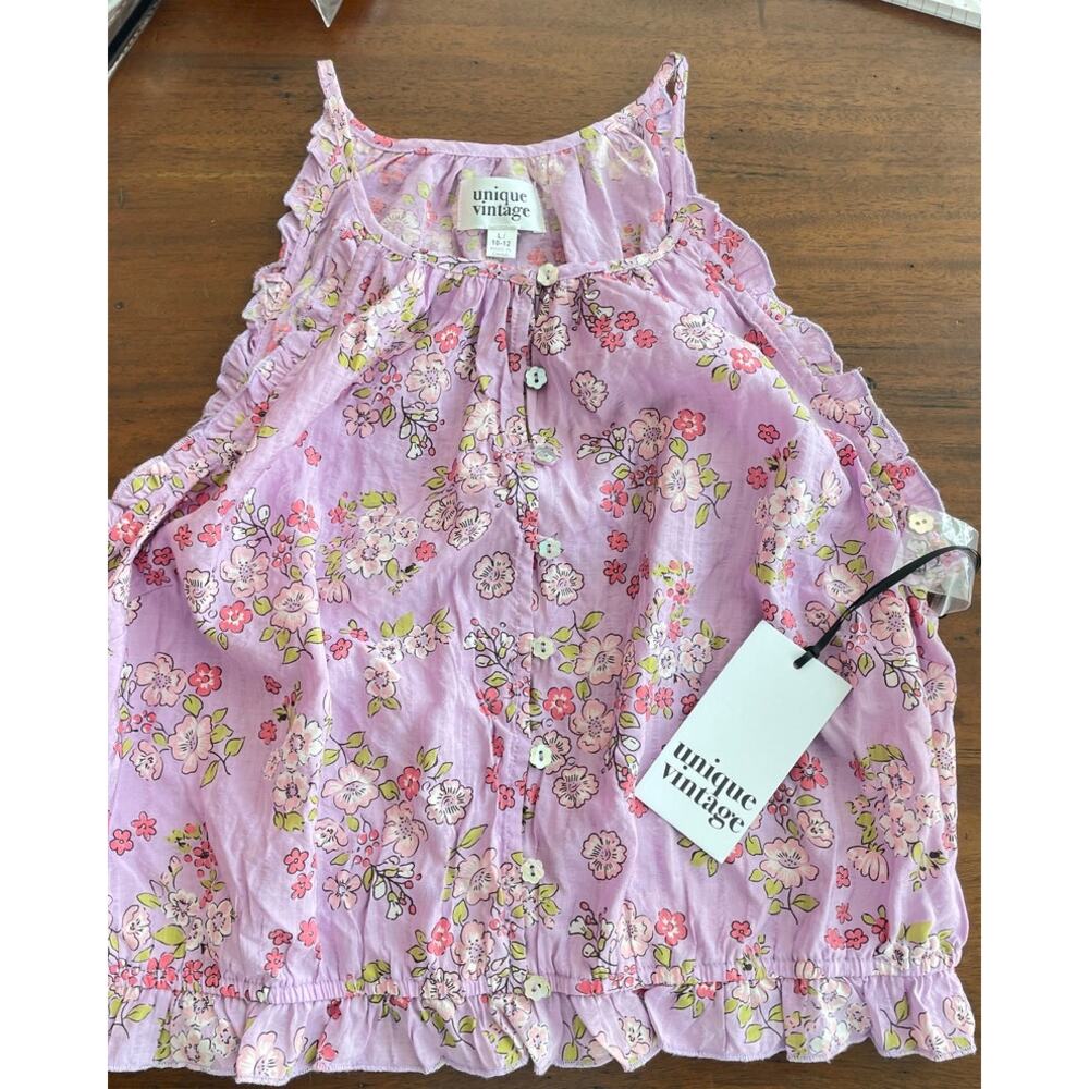 Unique Vintage Floral Dream Weaver Purple Halter Top Sz L NWT #